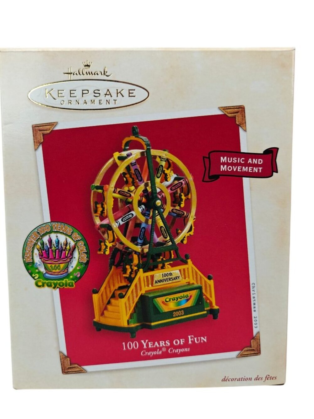 Vintage Hallmark Keepsake Ornament Crayola 100 Years Of Fun Ferris Wheel 2003